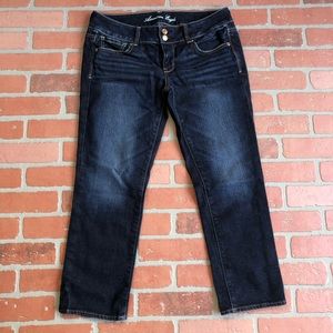 *American Eagle low rise dark wash jeans.